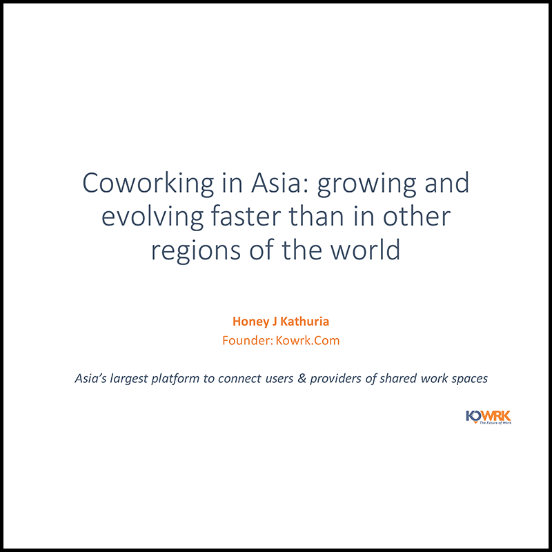 Coworking grow in Asia faster than anywhere else in the world (2017)