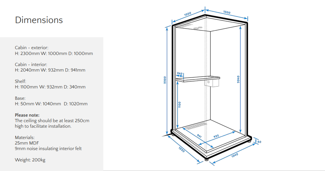 Phone booths in your custom colours: outfit your open space!