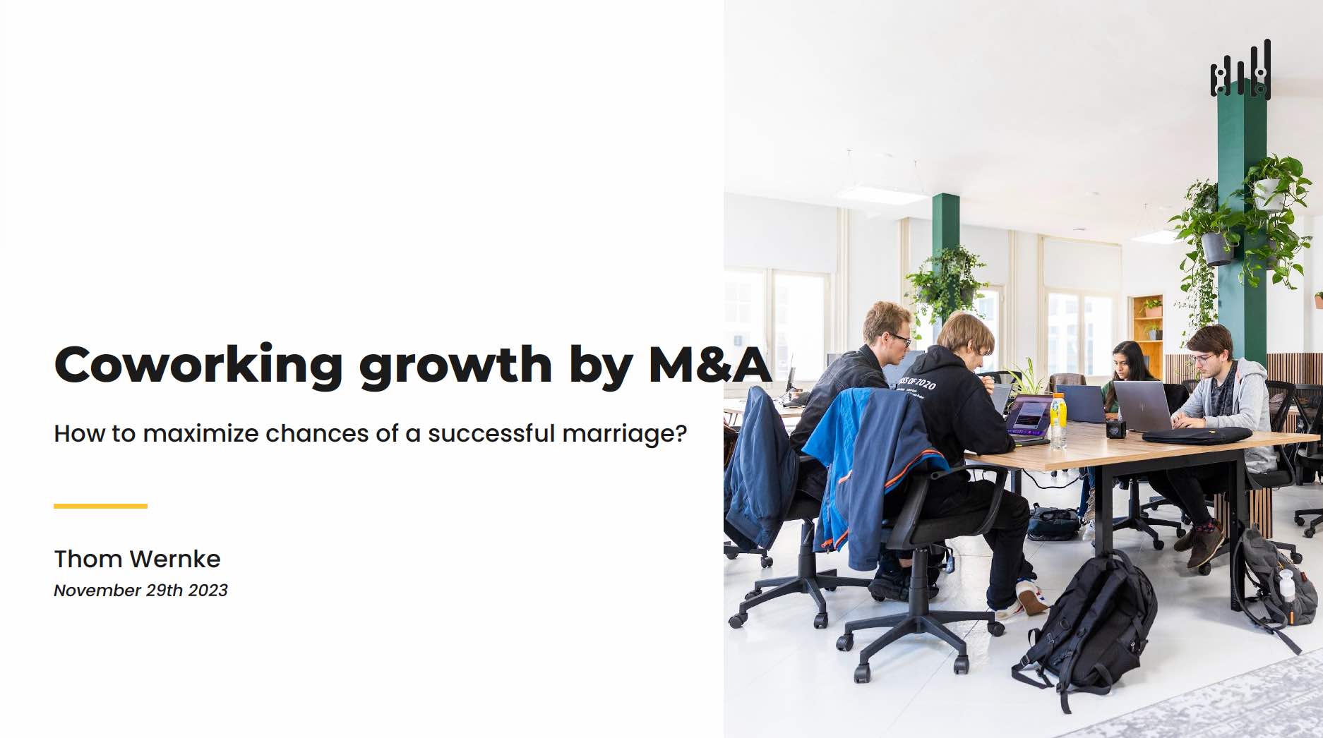 Coworking growth by M&A: How to maximize chances of a successful marriage? (CWE23)